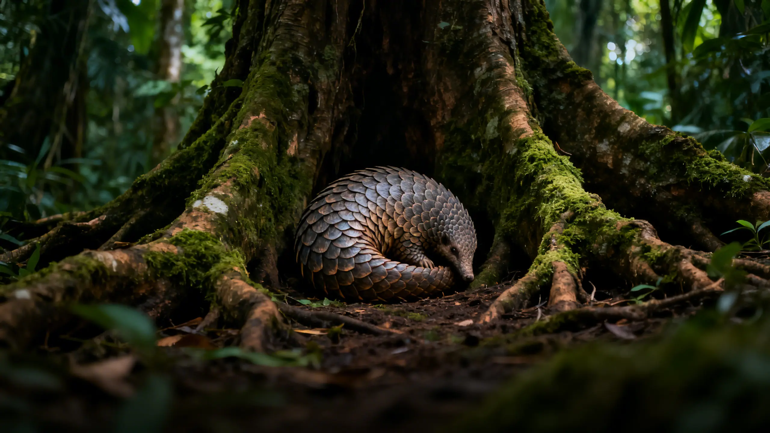 Pangolin in natural habitat